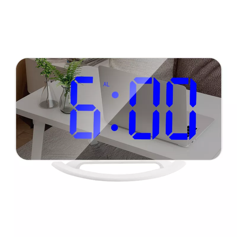 LED مرآة المنبه على مدار الساعة