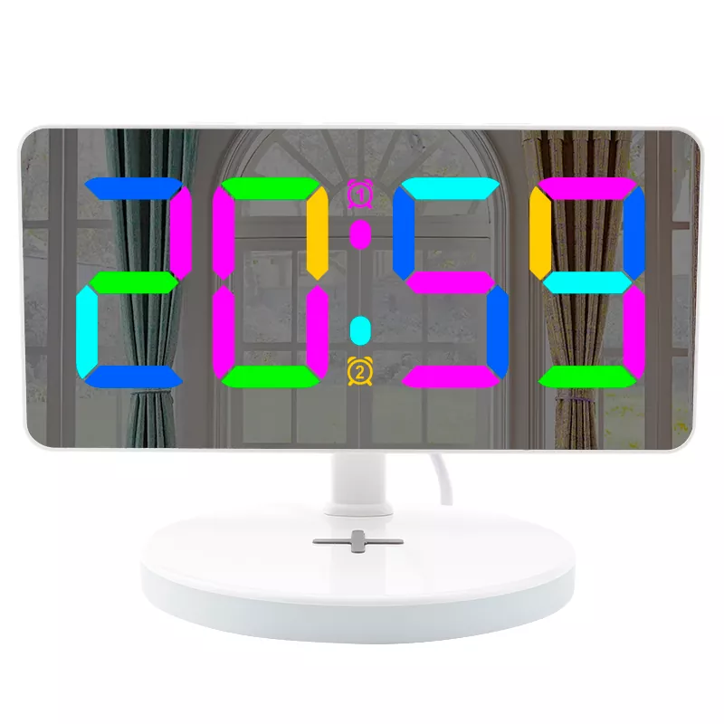 الشحن اللاسلكي RGB Light Light RGB المنبه الرقمي